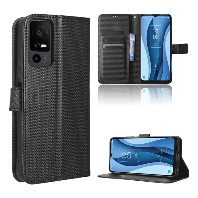 Funda Para Tcl 40 Xl Xe Partículas Diamante Textura Cuero
