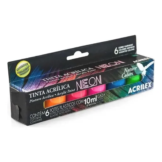 Pintura Acrílica Neón 10ml Cjax06un Colores 03906