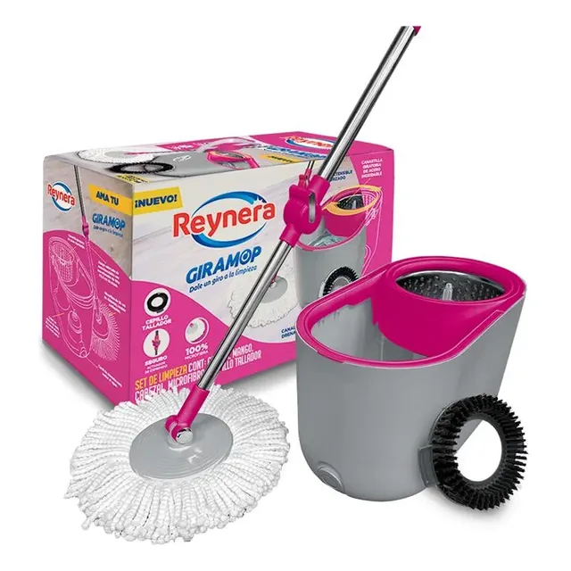 Reynera Giramop Sistema Limpieza Trapeador Mango Giratorio Magenta
