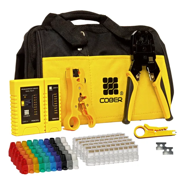 Kit Herramienta Redes Ponchadora Pelador Tester Rj45 Utp Ftp