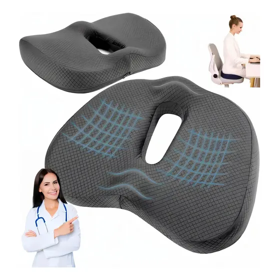 Cojín Ortopédico Heobei® Memory-foam De Gel Para Silla De*ruedas, Almohada Dona Ortopédica Para Hemorroides Y Coxis Grande, Ideal Para Silla De Auto Y Asientos Médicos, Confort Y Alivio