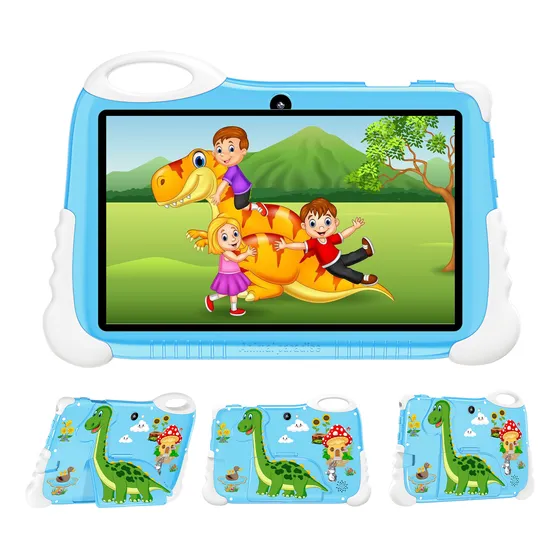 7'' Tableta Para Niños Con Funda Android 11 6g+128g Wifi Celeste
