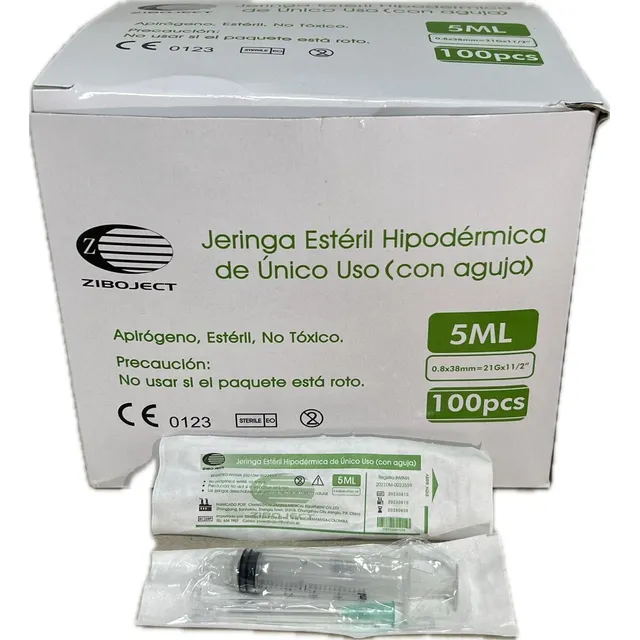Jeringa 5ml 21gx11/2 (3partes L.lock) Caja X100 Unds