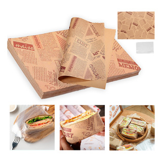 Papel Impermeable A Prueba De Aceite Para Sándwich 200 Pzs Papel Impermeable A Prueba De Aceite Para Sándwich 200 Pzs
