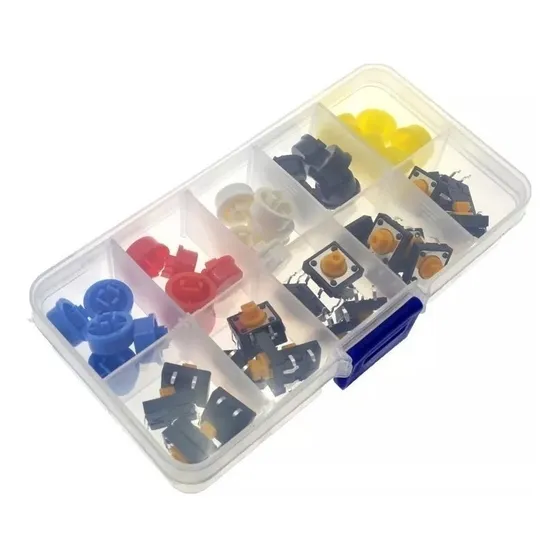 Botón Pulsador Kit De 25 Unidades 10x10mm Diferentes Colores