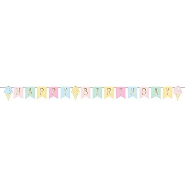 Banner Creativo Convertible Para Fiesta De Helado, 1 Unidad,