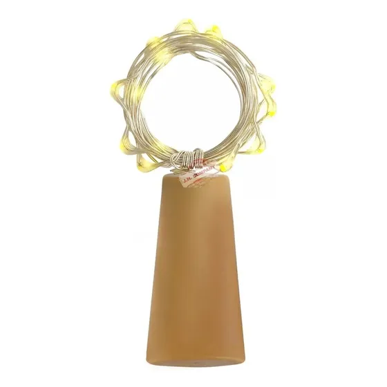 6 Pzas. Luces Led Tipo Corcho Con20 Led Para Botella Navidad