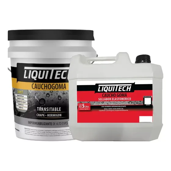 Kit Sellador + Impermeabilizante Caucho Goma Terrazas X 20kg
