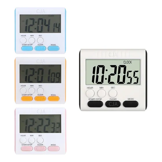 Timer Cronômetro Digital C Imã Alarme Hora Exercício Cozinha