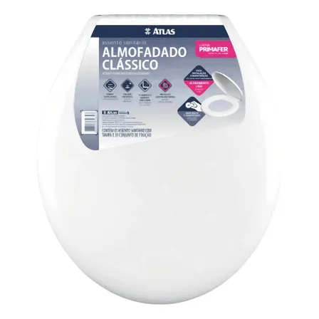 Tampa Vaso Assento Sanitário Almofadado Confortavel - Branco