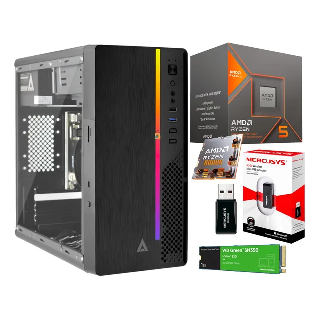 Pc Gamer Ryzen 5 8500g Ram 16gb Ddr5 1tb Ssd M.2 Wi-fi 80+br
