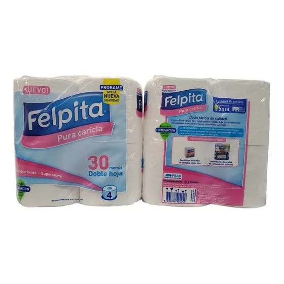 Papel Higienico Felpita Hoja Doble 4x30 Mts X 10 Packs