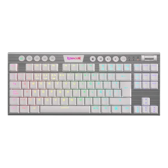 Teclado Mecanico Gamer Tkl Redragon Horus K622-W Blanco Switch Red Alámbrico RGB