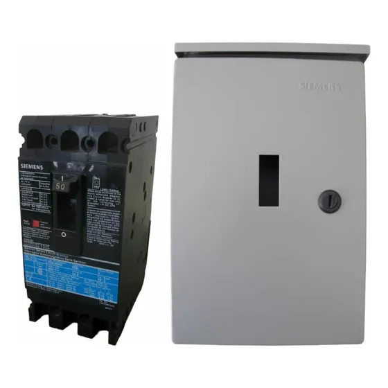 Interruptor Siemens 3x50amp Ed63b050 Con Gabinete Metalico Color Negro