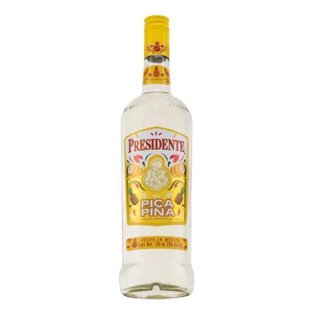 Paquete De 3 Licor De Brandy Presidente Pica Piña 700 Ml