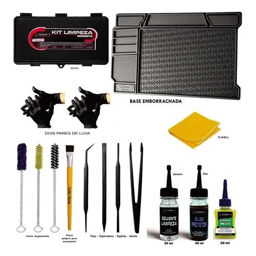 Kit Limpeza Vector Optics SCCK-09 16 Peças Calibre .177 Airgun