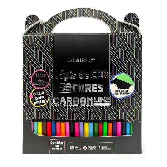 Lapis De Cor 50 Cores Carbon Soft Macio Leonora Marcação Marcação Colorido