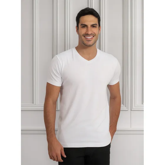 Camiseta Masculina Anistia Lisa Gola V Com Elastano Fit