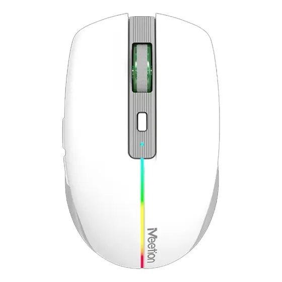 Mouse Inalámbrico Meetion Btm002 Luz Led 6 Botones Febo Color Blanco