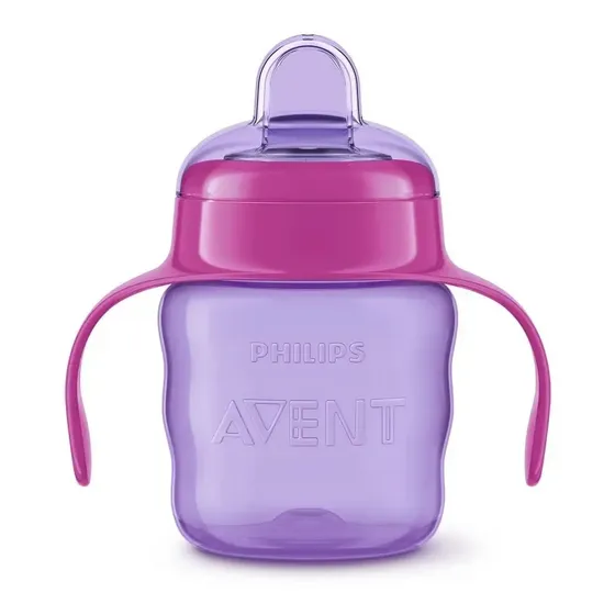 Vaso De Aprendizaje Easy Sip 200ml Con Asas Avent 551/05 Color Violeta Clásico