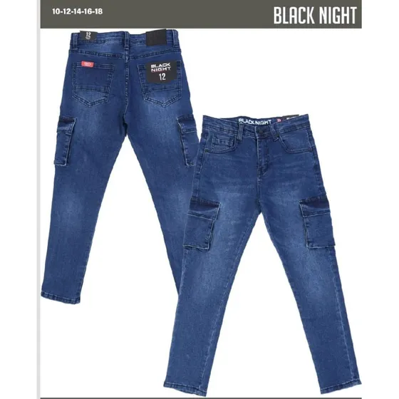 Jeans Cargo Slim Niños Black Night Juveniles