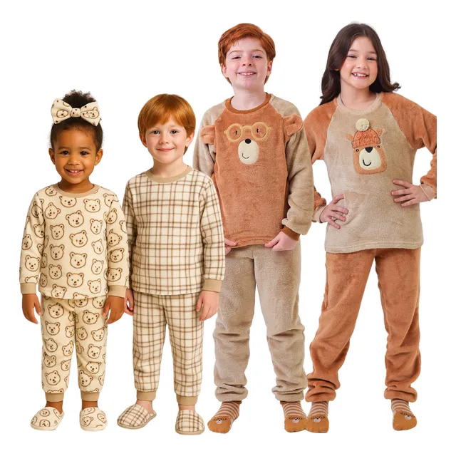 1 Pijama Infantil Inverno Menino(a) Soft Fleece Quentinho