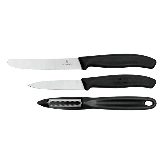 Paquete De Cuchillos Victorinox Y Pelalapas - 6.7113.31 Color Negro