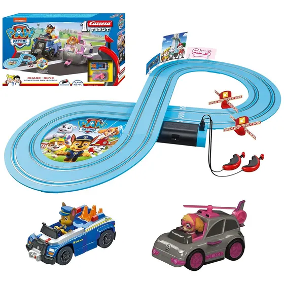 Pista Eléctrica De Carreras Paw Patrol Chase And Skye Color Azul acero