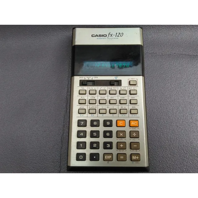 Electromania: Vieja Calculadora Casio Fx-120 Cj6-b0 Ckt