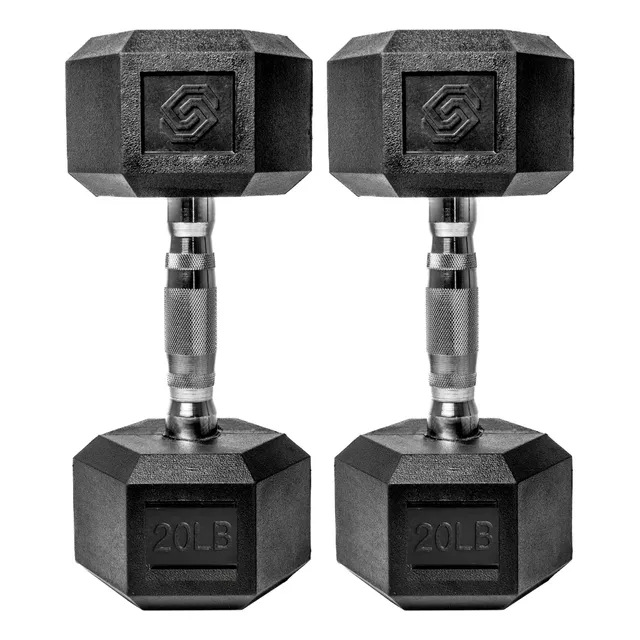 Par De Mancuernas Sportisimo 20 Libras Pesas Acero Hexagonal Color Negro