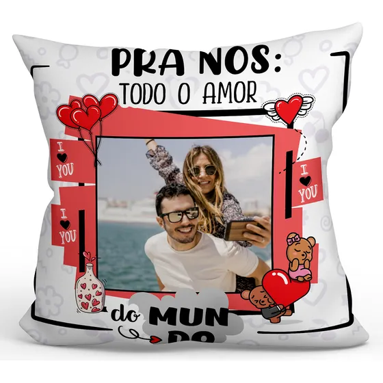 Almofada Personalizada Com Fotos Frase Super Macia Presente