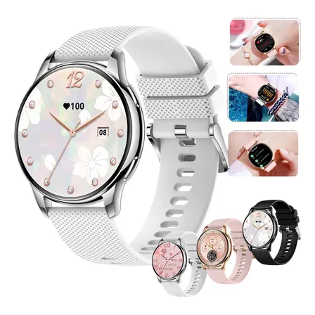 Relogio Smartwatch Feminino Esportivo Ip68 Chamada Bluetooth Prateado Esportivo