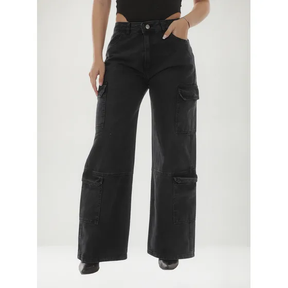 Pantalón Jean Cargo 4 Bolsillos Emma Mujer