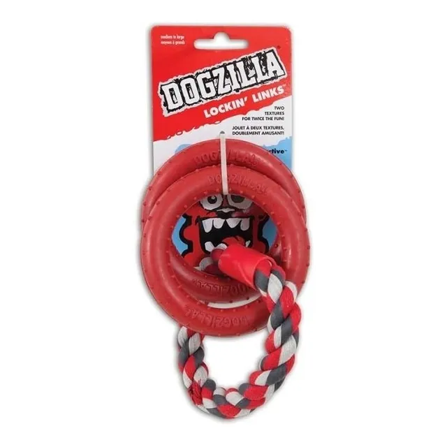 Dogzilla Aros Enlazados Duro Juguete Goma Dura Para Perros