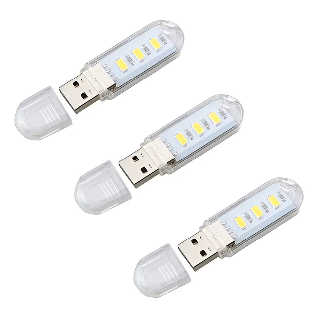 Mini Lampara Usb  De 3 Led  Portatil Para Pc Laptop Llavero