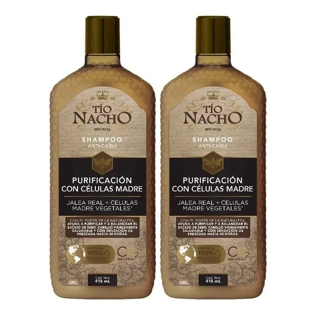 Shampoo Tio Nacho Purificación Con Células Madre 2 Pzas