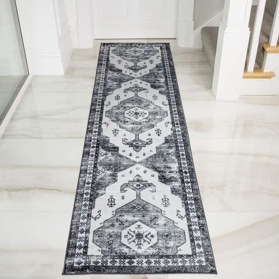 Alfombra Pasillo Lavable Larga Persa Tradicional Cocina Para