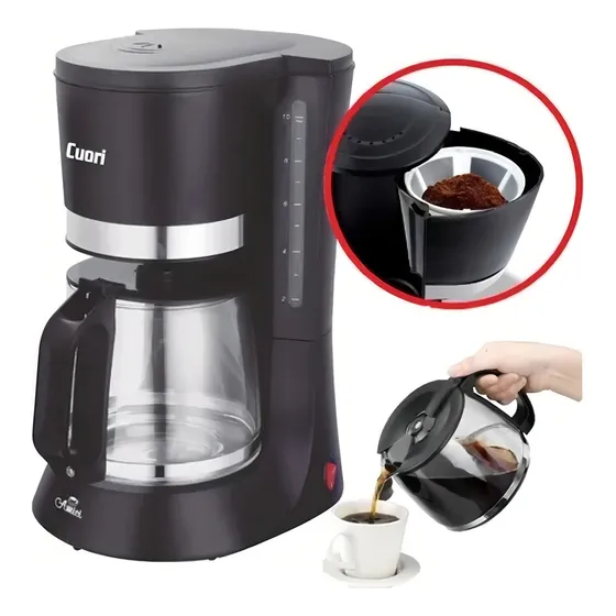 Cafetera Electrica 12 Tazas 680w Cuori Amici Color Negro