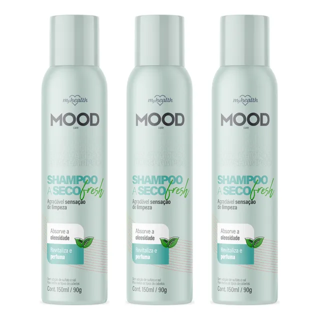 3 Shampoo A Seco Mood Care 150ml Revitalizador Cabelos Limpo
