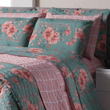 Kit Jogo Lençol Casal Elástico E Fronhas 3pçs 170 Fios Hotel Estampados Sortidos