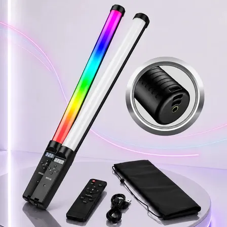 Bastão de Led Luz Rgb Lâmpada Profissional Fotográfica Iluminação 3200k-5500k Recarregável Ring Light