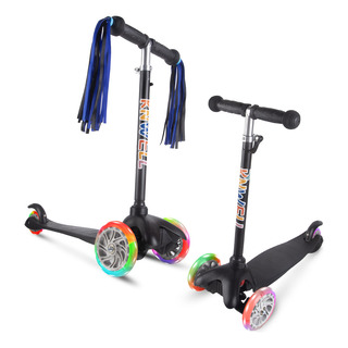 Scooter Patín Del Desmontable 3 Ruedas Luces De Manillar Ajustable En 3 Niveles Con Serpentinas Para Niña Niño Color Negro Scooter Patín Del Desmontable 3 Ruedas Luces De Manillar Ajustable En 3 Niveles Con Serpentinas Para Niña Niño Color Negro