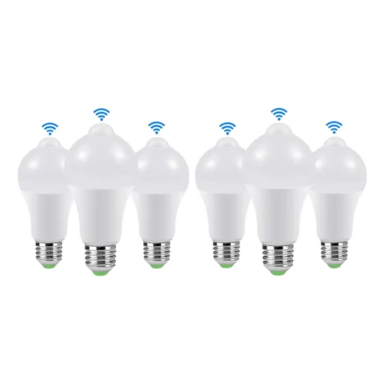 Ampolleta Con Sensor De Movimiento 9w / 6 Unidades 