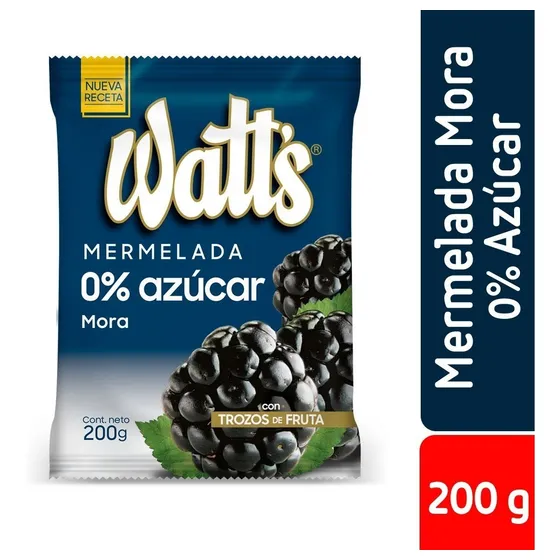Mermelada De Mora Sin Azúcar Sachet 200 G Watt's