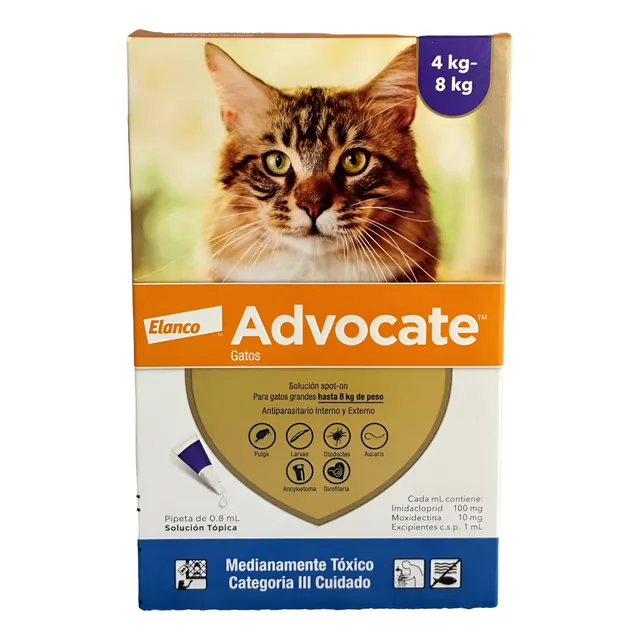 Antipulgas Advocate Gatos - Acaros Sarna 4 - 8kg