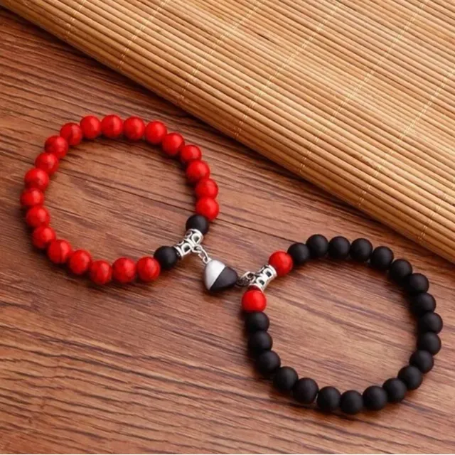 Pulseras Amor Novio Iman Bff Magnetic Piedra Heart Combo 2x1
