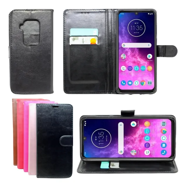 Capa Carteira Flip Case Para Moto One Zoom Cores Capinha