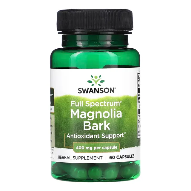 Casca De Magnólia 400mg Swanson 60 Cápsulas Importado