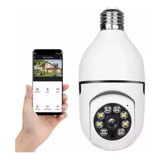 Camara Seguridad Ip Domo Con Wifi Y Parlante Vision Nocturna Color Blanco DOMO E27