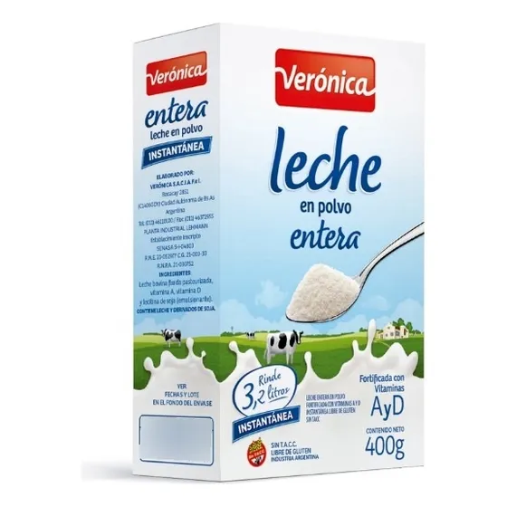Leche Entera En Polvo Veronica 800grs X10unid